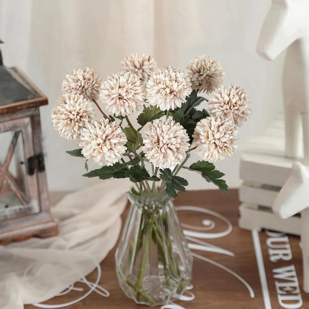 

Artificial Flower Silk Ball Chrysanthemum Wedding Bridal Bouquet Home Room Table Windowsill Festival Decor DIY Gift Stage Props