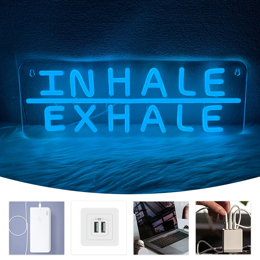 LED-Neonschild „Inhale Exhale“ – Pilates Yoga Room Bewertung und Preis