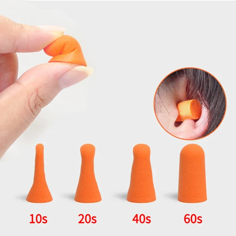 Imagem -03 - Plugs para Dormir Ear Plugs Anti Ruído Cancelamento Ear Plug High Density Esponja Earplugs Proteção Auditiva do Sono Protetor Auriculares Anti Ruido Tampao de Ouvido Dormir Proteção Auricular 10 Pares