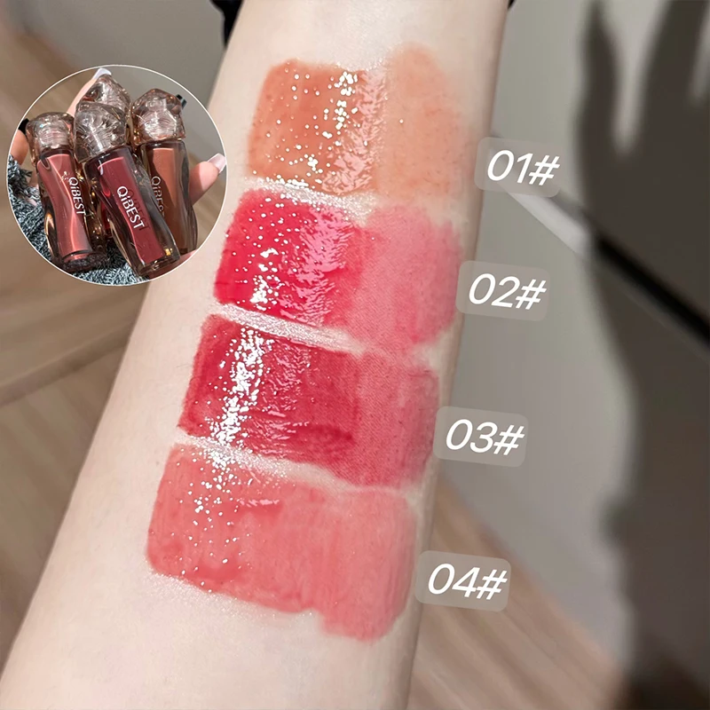 QIBEST Watery Mirror Lip Glaze Gummy Jelly Moisturizing Lip Gloss Female Lipstick Long Lasting Lip Tint Korean Cosmetics