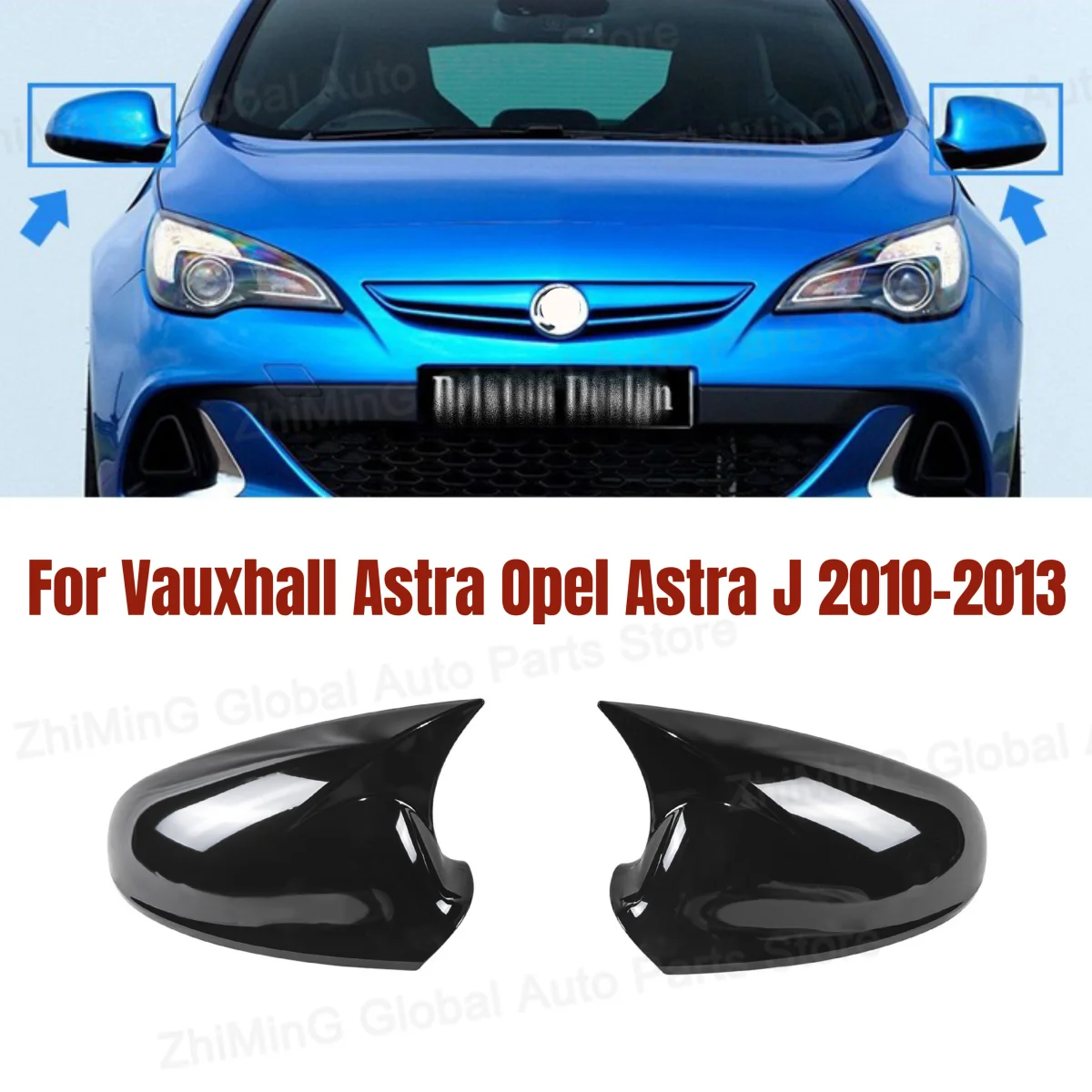 Pair Side Wing Mirror Cover M Style Rear View Mirror Cap Cover Fit For Vauxhall Astra Opel Astra J MK6 SXI SRI GTC SE 2010-2013