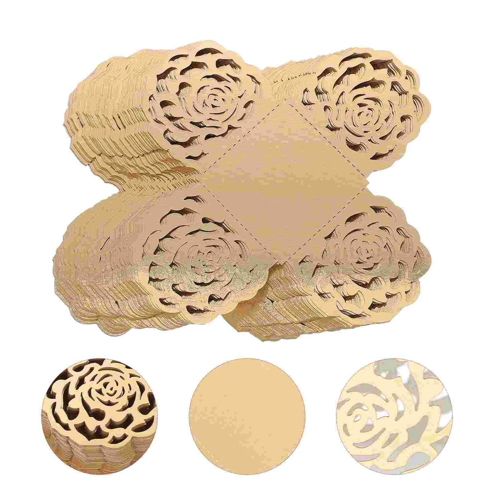 

50 Pcs Dessert Cups Chocolate Tray Two Groovy Party Decorations Candy Lining Paper Golden Bride