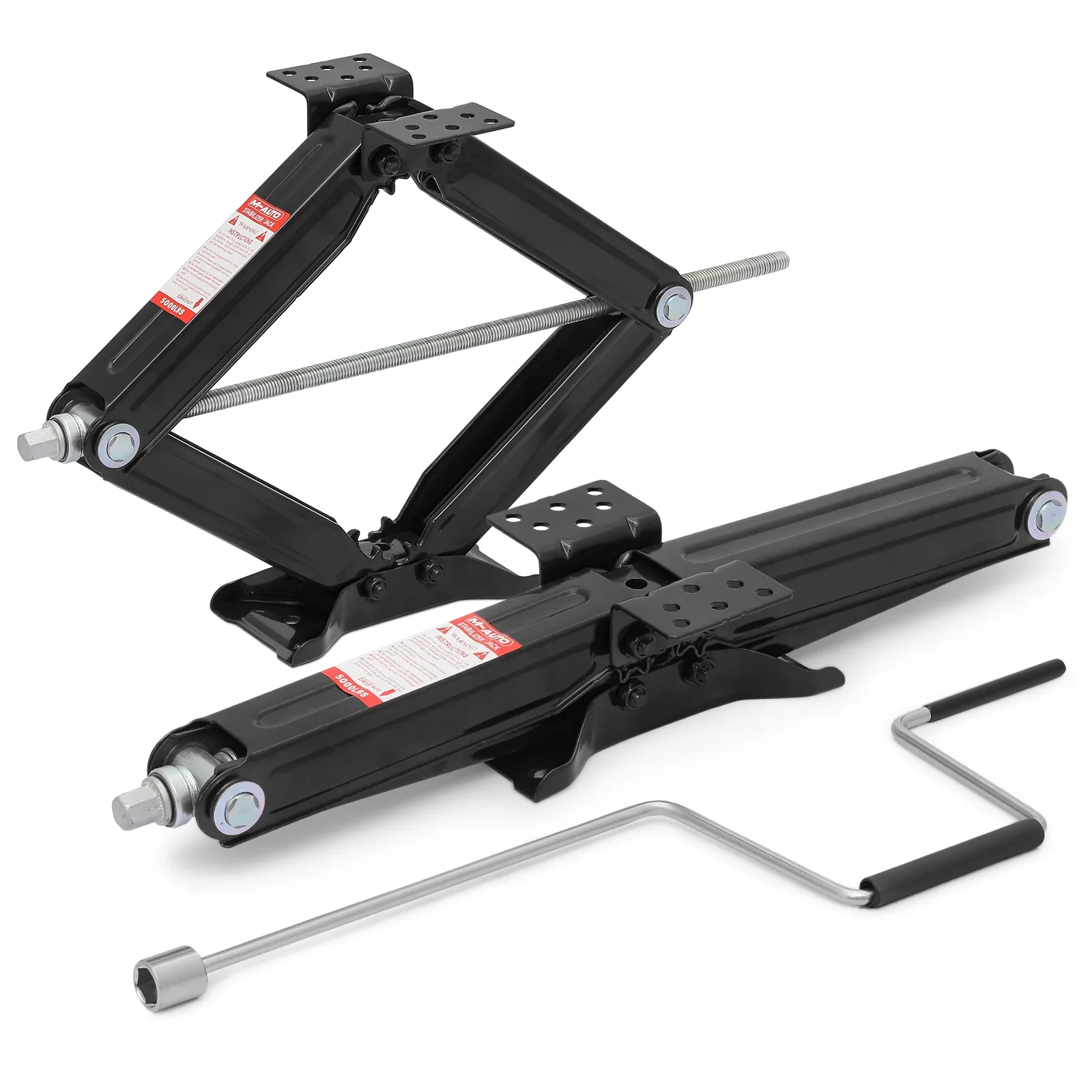 2.5 Ton Heavy Duty Steel Scissor Jack 5000lbs Floor Jack With Handle RV Trailer Stabilizer Leveling Scissor Jacks Set