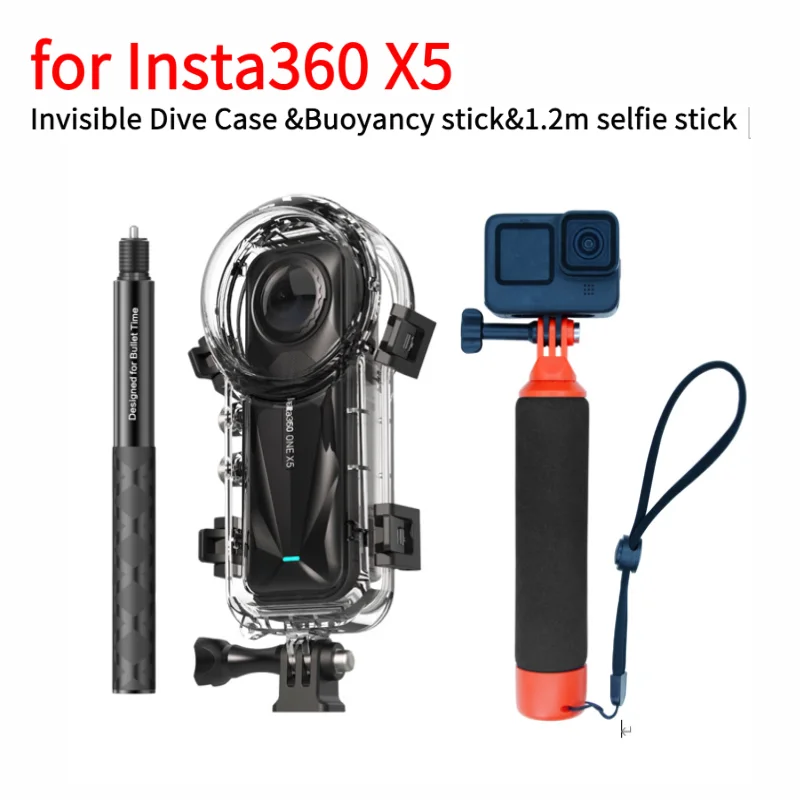 

For Insta 360 X5 Invisible Dive Case Housing Waterproof (197ft) Underwater Dive Protective Shell for Insta360 X5 Accessories
