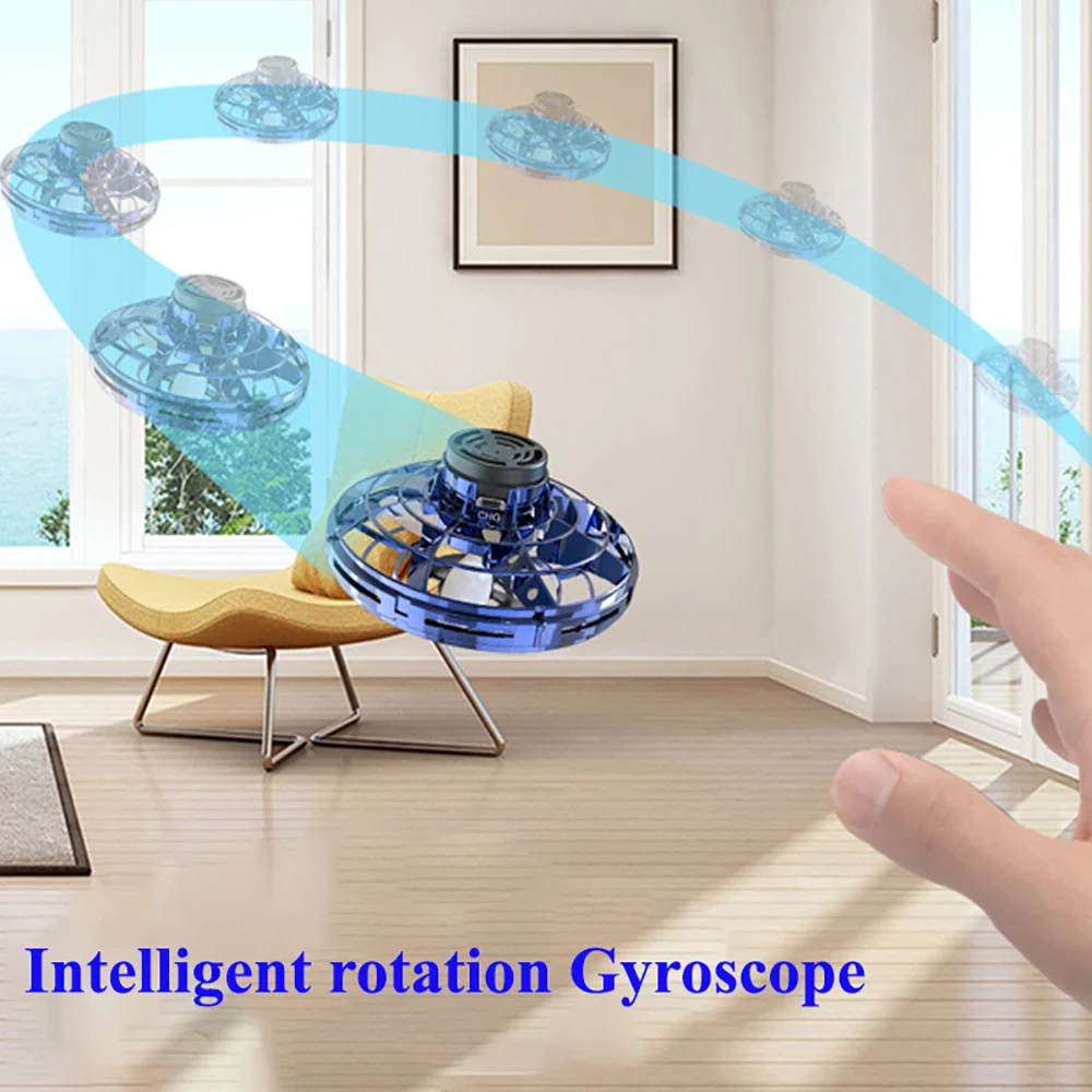 1 PC วัยรุ่น Flying SPINNER UFO Boomerang MINI Drone Magic Levitation Light-emitting Gyroscope Induction Decompression ของเล่น