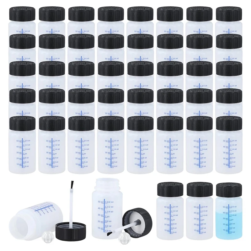 60PCS 56.7G Touch Up Paint Containers - Empty Paint Touch Up Bottles With Brush, Mixing Ball For Fixing Car Scratches