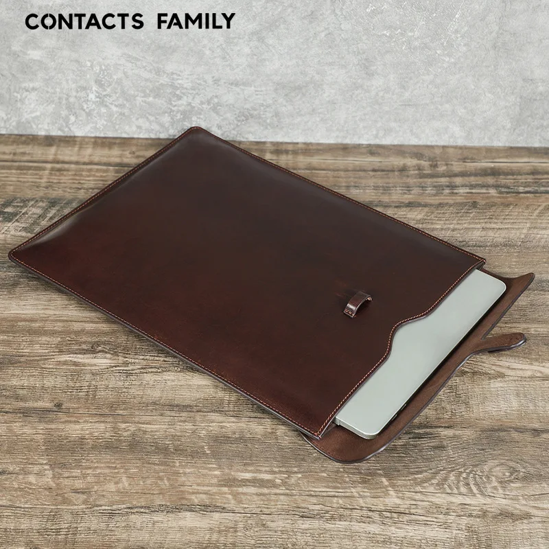 Full Grain Leather MacBook 15-Inch Case with Pen Slot Apple Notebook Computer Bag Inner Protective Pouch for MacBook