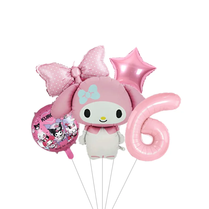 My Melody Rosa Cartoon-Charakter Mylar-Ballon Helium-Ballon für Mädchenparty Babyparty Wanddekoration – Detail 6