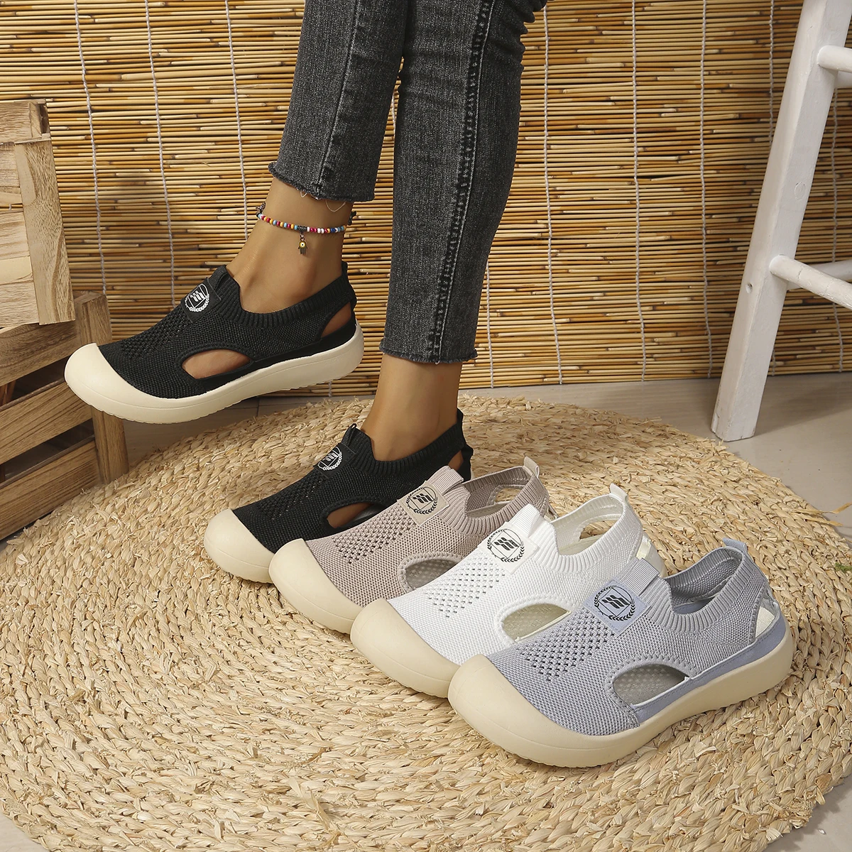 Women Lightweight Mesh Closed Toe Wedge Sandals Sling Back Wear Resistant Flat Heel Outdoor Casual Footwear Free Shipping - view 6