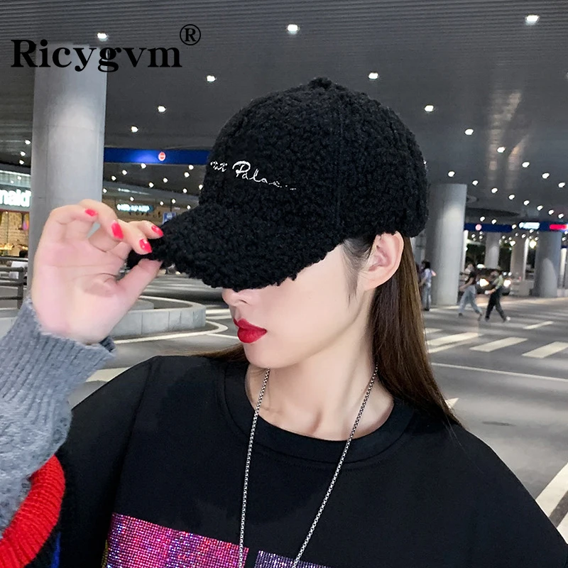 Casquette De Baseball Fausse Laine D'Agneau Femme Homme - Style Hip-Hop Chaud Pour Hiver Et Extérieur