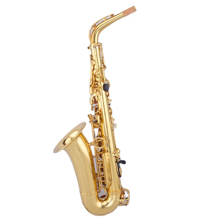 Professional Brass Eb Tone Alto Saxophone with Gold Lacquer