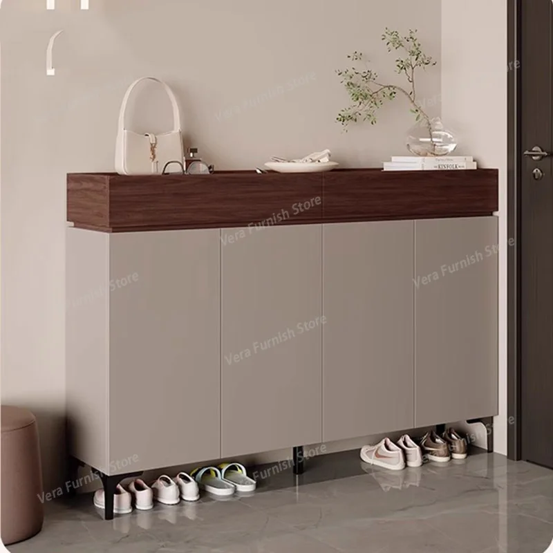 

Italian Minimalist Shoe Cabinet Cupboard Display Designer Luxury Shoe Shelf Bedroom Vertical Storage Zapatero Hotel Furniture