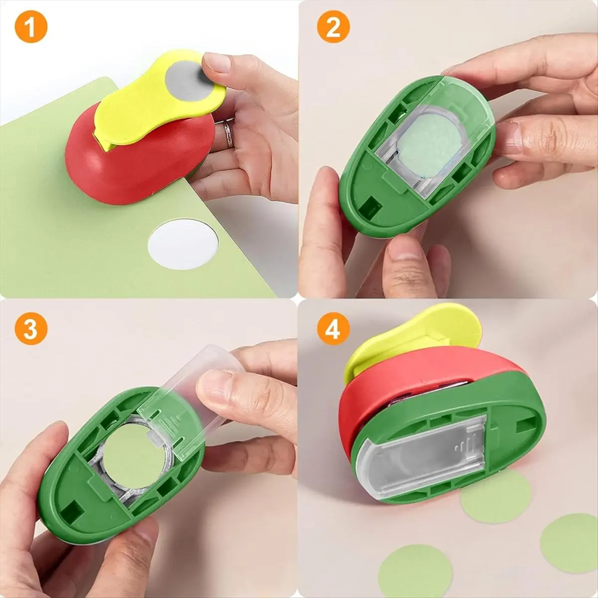 AT16 Paper Crafts Circle Punches - 6 Sizes of Circle Cutters, Including 3-Inch Circle Punches, in Random Colors,for Crafts
