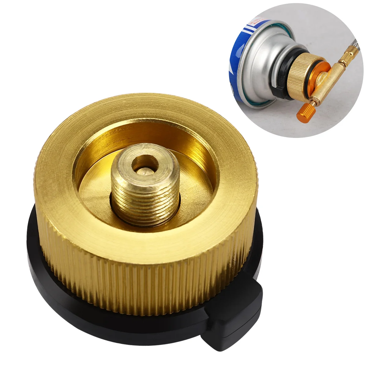 زجاجة الغاز نقل فوهة محول الألومنيوم النحاس النايلون في الهواء الطلق التخييم نزهة شواء موقد فانوس اتصال قفل تلقائي #5