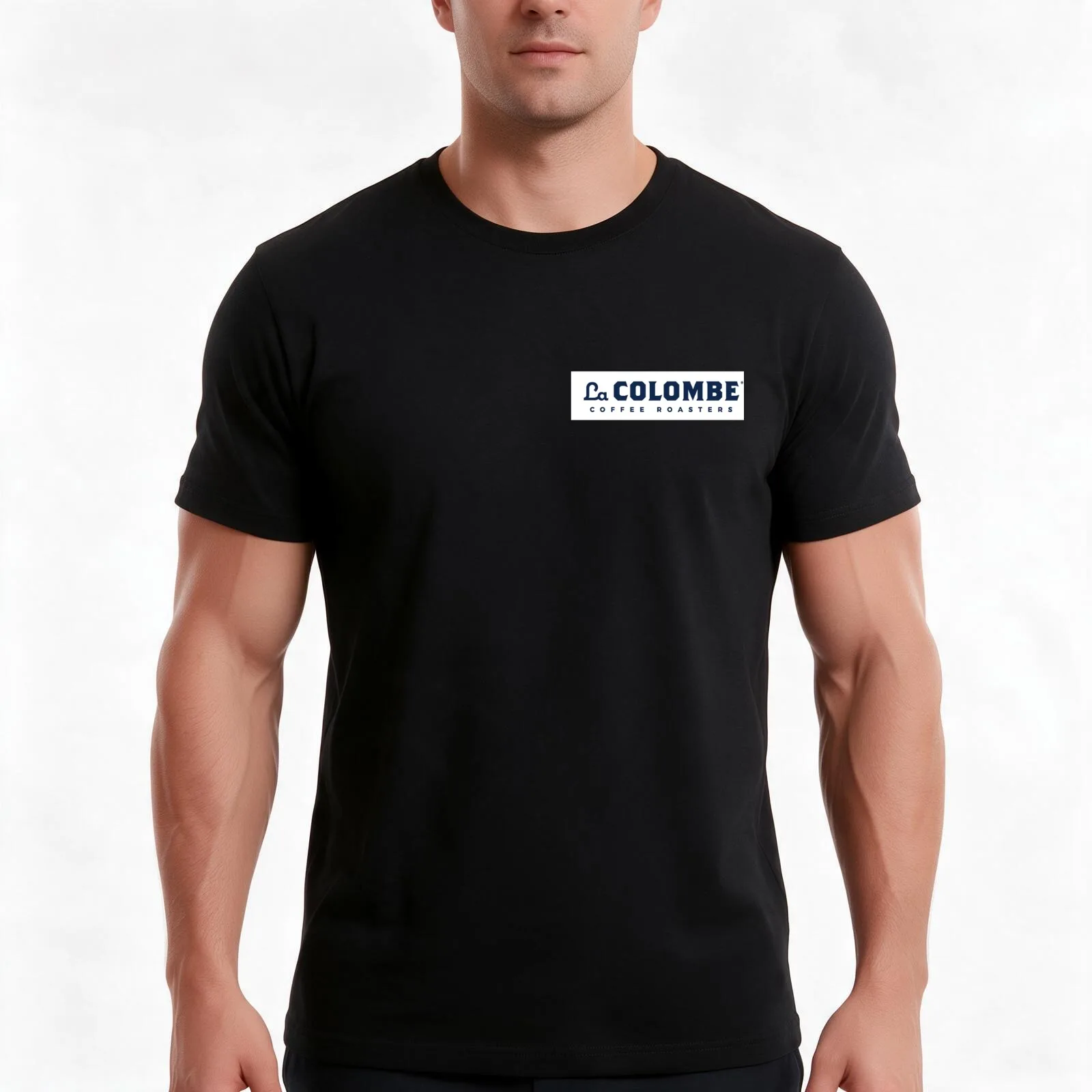La Colombe Sticker T-Shirt, Summer Casual Cotton Tee, Oversized Streetwear Tops, Vintage Graphic Print, Loose Fit Short Sleeve