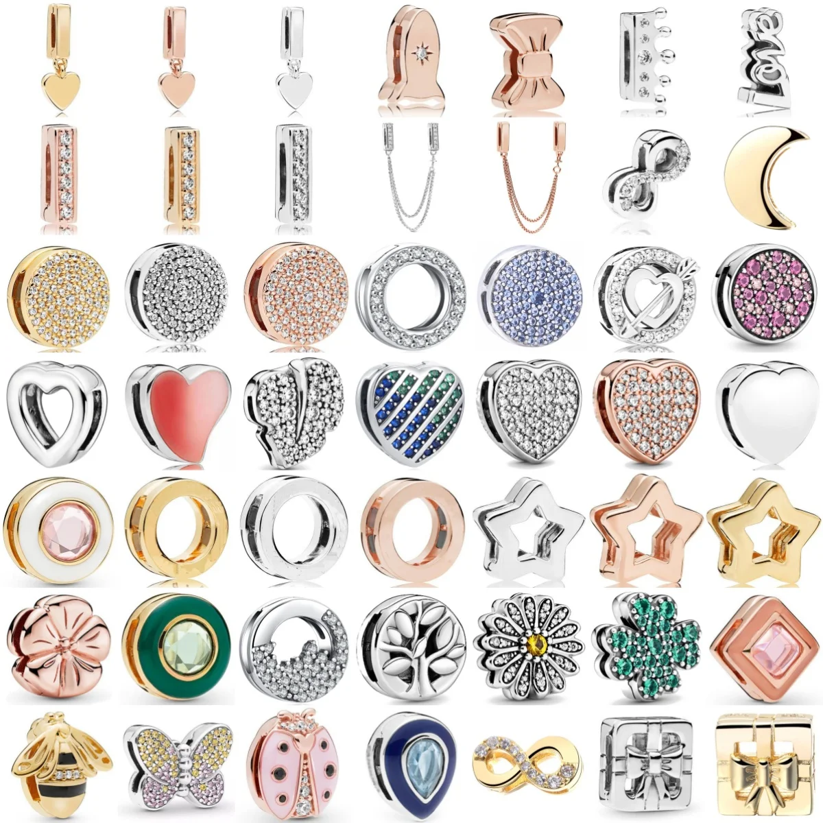 

New Collection Reflection Series Clover Charm Bead Fit Original Bracelet DIY Accessories Gift For Women