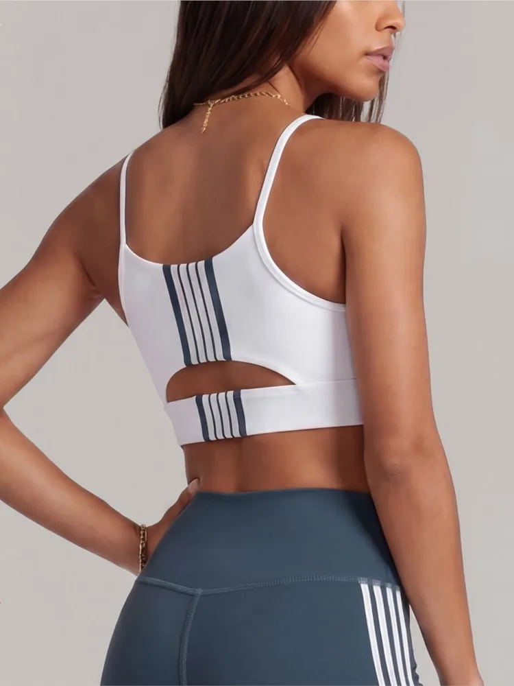 Summer Yoga Bra Women Color Blocking Sports Underwear Gym Top Shockproof Fitness Push Up Workout Sports Bra Yoga Crop Top