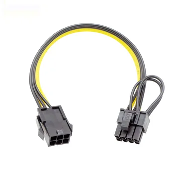 PCI Express 6 pines P hembra a macho 8 (6 + 2) pines Cable de extensión PCIE VGA tarjeta de vídeo gráfica adaptador GPU divisor de fuente de alimentación