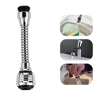 Kitchen Stainless Steel Faucet Sprinkler Water-saving Device Lengthening Rotating Splash Proof Sprinkler Spray Extender Bubbler