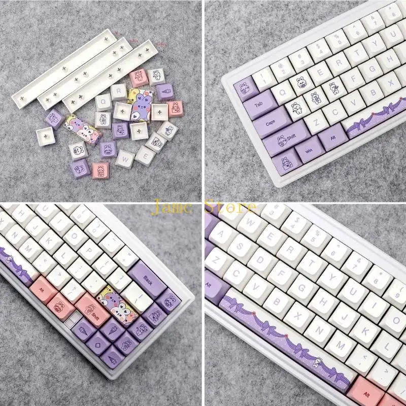 LX0B 147 Tasten/Set, XDA-Profil, benutzerdefinierte Lavendel-Tastenkappen, PBT-Farbsublimations-Tastenkappen für