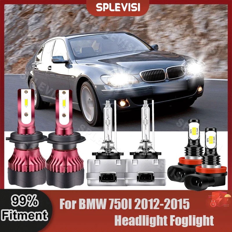 LED High Beam+Low Beam Xenon Lamp+Foglamp Light Bulbs Collocation Kit 340W 37000LM For BMW 750I 2012 2013 2014 2015 Car Light