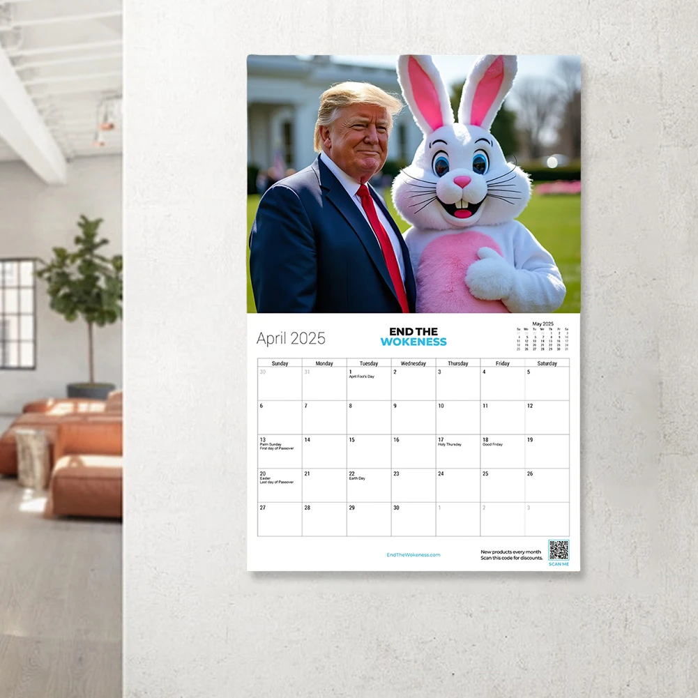تقويم ترامب 2025، تقويم حائط مضحك معلق، وسادات ملاحظات مخططة التقويم الشهري