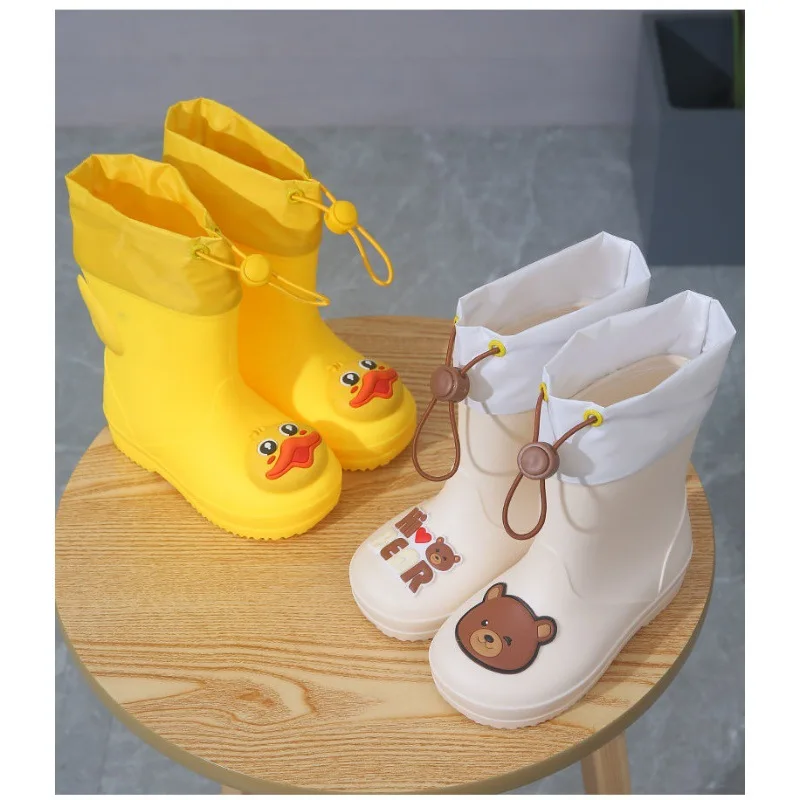 New Children Boys Girls Fashion Cartoon Rain Boots Non-slip PVC Kids Rainboots Waterproof Water Shoes Wellies