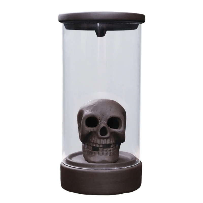 

Waterfall Incenses Holders Ceramics Skull LED Burners for Home Decoration