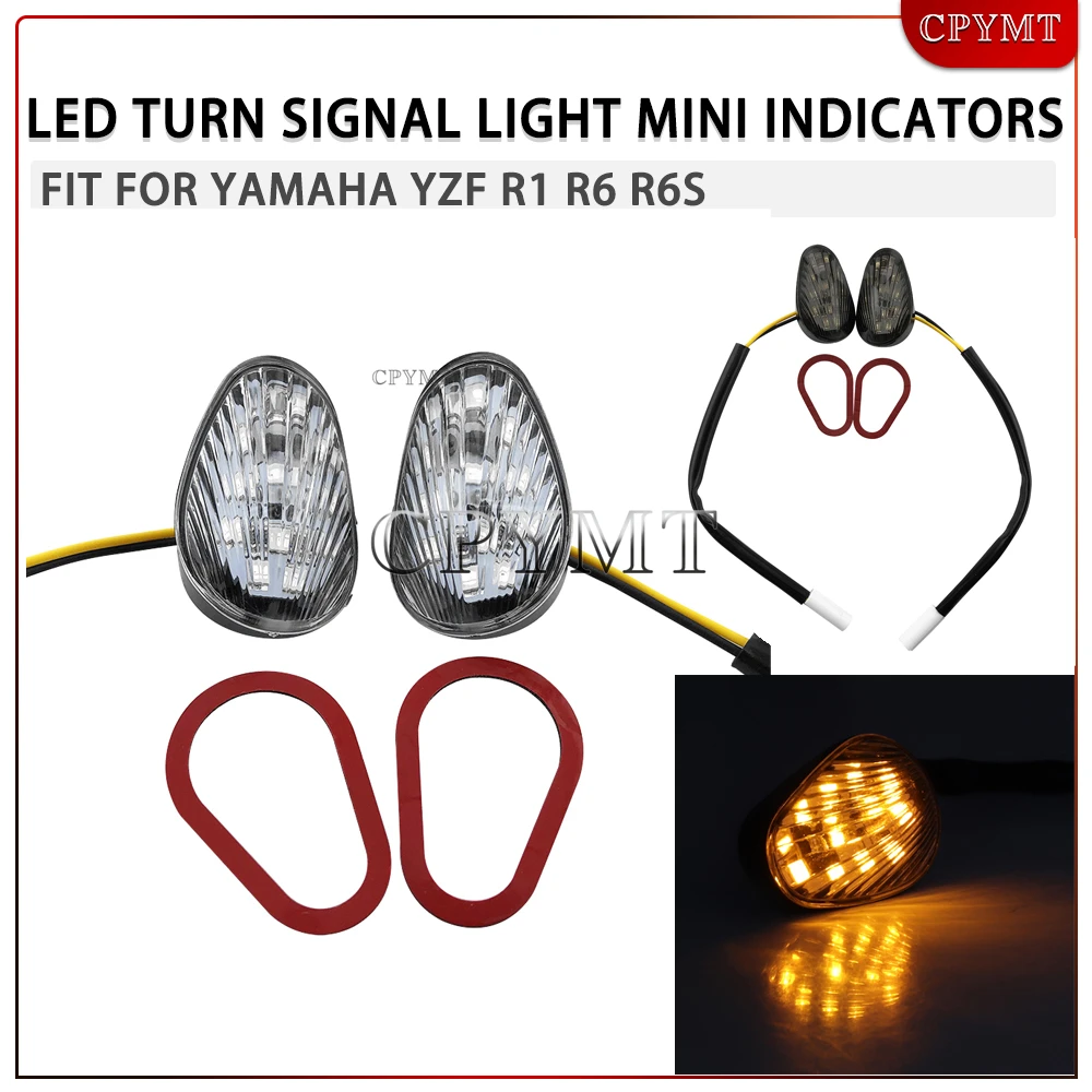

Motorcycle LED Turn Signal Light Flush Mount Indicator Lamp Mini Flashing Lamp Accessories fit For Yamaha YZF R1 YZF R6 YZF R6S