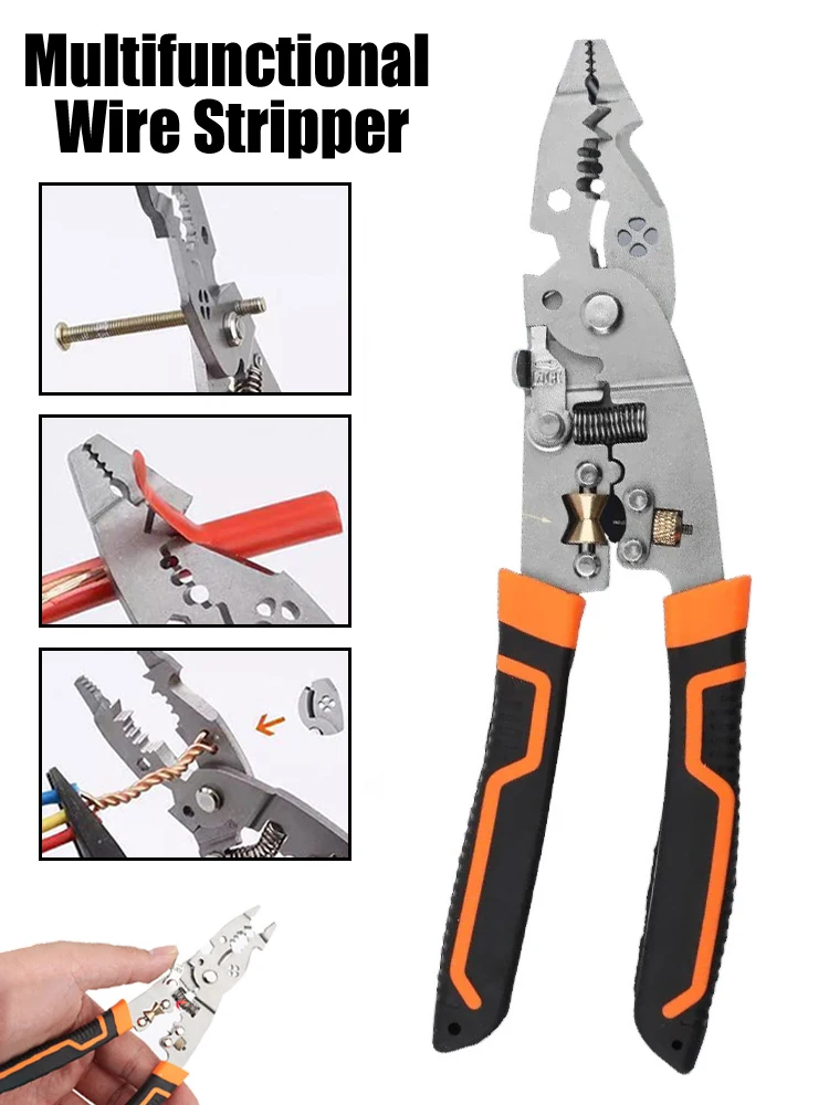 Multifunctional wire stripper Crimper Cable Cutter Adjustable Automatic Wire Stripper Multifunctional Stripping Crimping Pliers