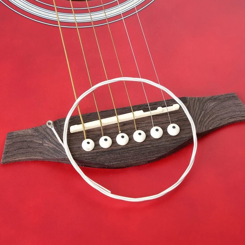【MONDAY】Guitar Strings A206 Folk Guitar Strings Set of Six Strings Folk Guitar Strings Set Silver White