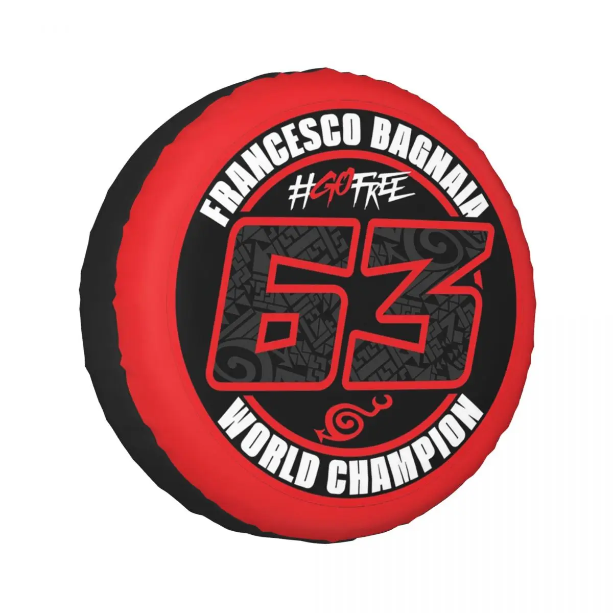 

Custom Pecco Bagnaia 63 Spare Tire Cover for Car Pajero 4x4 Wheel Protector Covers 14" 15" 16" 17" Inch