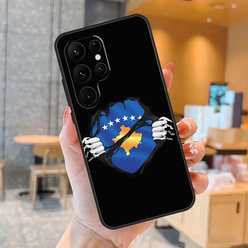 Kosovo National Flag Phone Case For Samsung Galaxy S25 S24 S23 S22 S20 S21 Ultra S9 S10 Plus S25 FE Back Cover