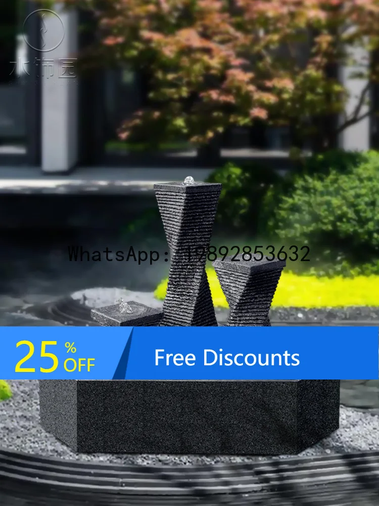 

LYY Flowing Water Fountain Ornament Modern Simple Stone Water System Circulating Water Feature Outdoor Decoration Good Luck