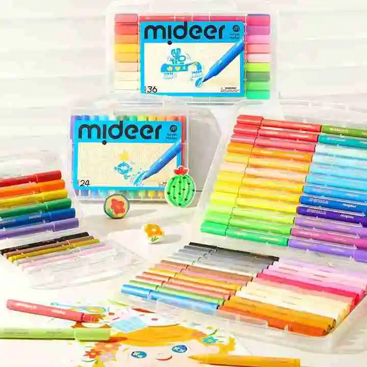 Mideer 12/24/36/48 Colors Acrylic Marker Handheld Storage Box Children Drawing Graffiti Painting Art Pen Toys For Kids 3Y+