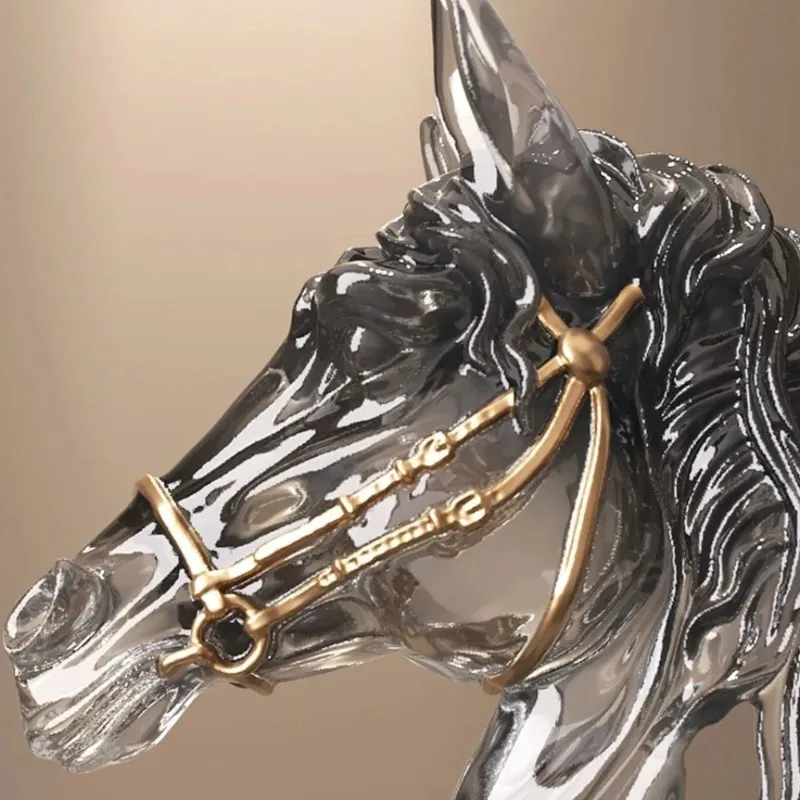 

1Pcs Resin Horse Head Decorative Art Design Sculptures and Statues Living Room Decoration Home Decoration Accessories