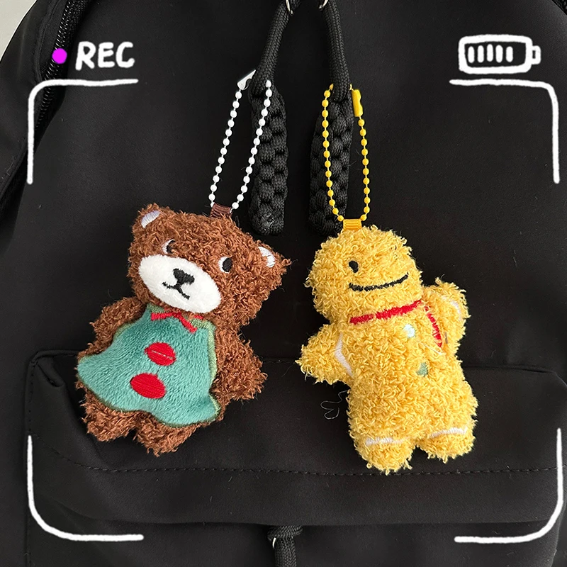 1Pc Nette Weihnachten Serie Plüsch Ornamente Puppe Schlüsselbund Weiche Stofftier Rucksack Tasche Anhänger Entzückende Geschenk Für Kinder