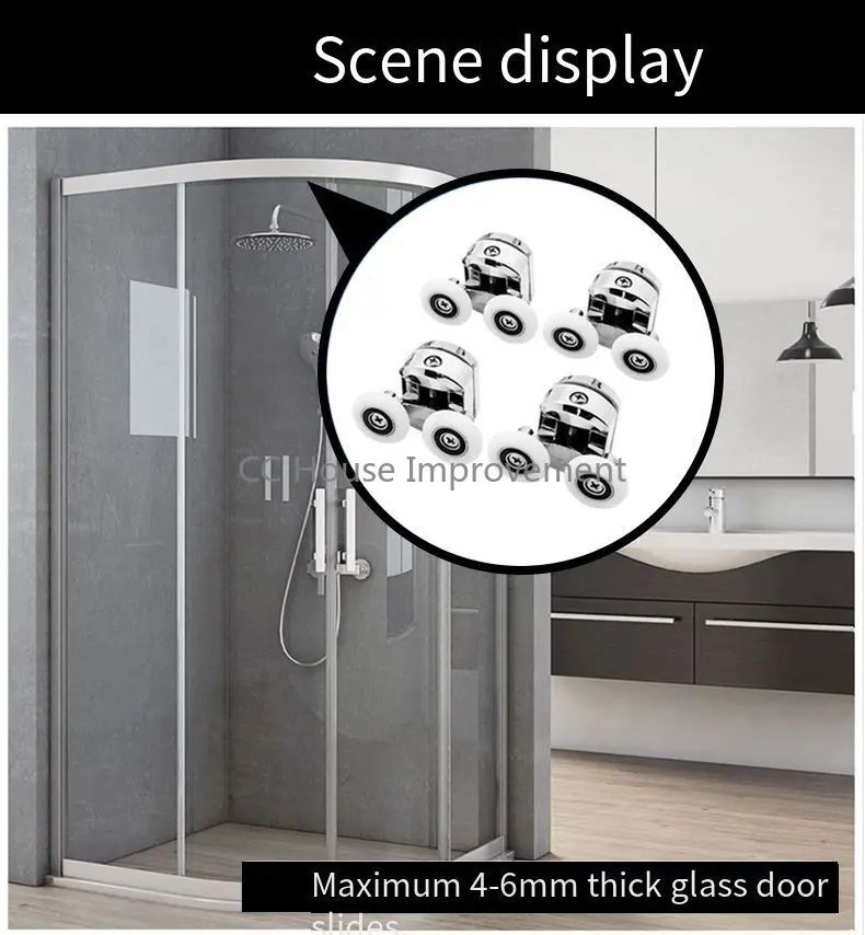 Rodillo de puerta de ducha, polea de cuarto de ducha, varios estilos