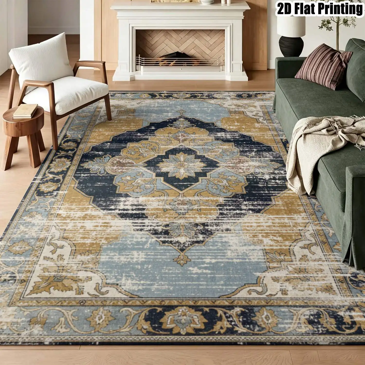1Pc 2D Printed Purple-Gray Geometric Retro Pattern Carpet, Bohemian/Modern Minimalist/Nordian Style, Multi-Size, Machine Washable, Suitable for Home Decor & Multi-Scene Use