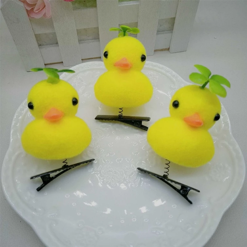 Jepit Rambut Bebek Unik Jepit Rambut Lucu Hiasan Kepala Modis Aksesori Rambut Bebek Kuning untuk Gaya Rambut Berbeda