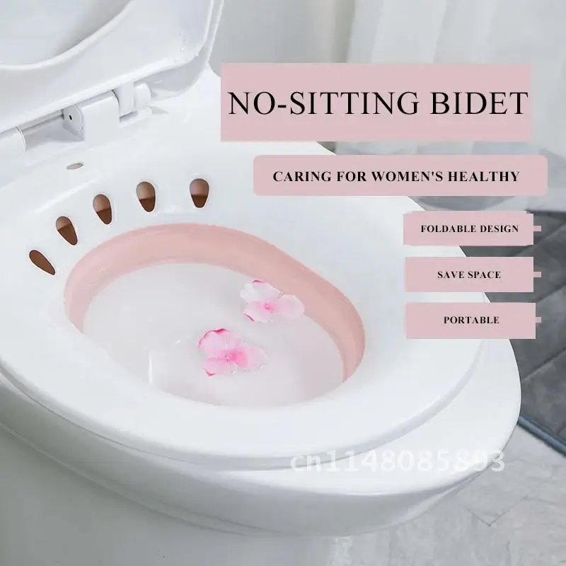 Woman Folding Toilet Bidet Postpartum Bath Toilet Seat Self Cleaning Hip Irrigator Perineum Soaking Bathtub Hemorrhoid Treatment