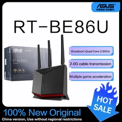 Asus Wireless Wifi 7 Dual Band Gigabit Router, RT-BE86U, 802.11be, 6800 Mbit/s, Ethernet LAN (RJ-45) 5 ports