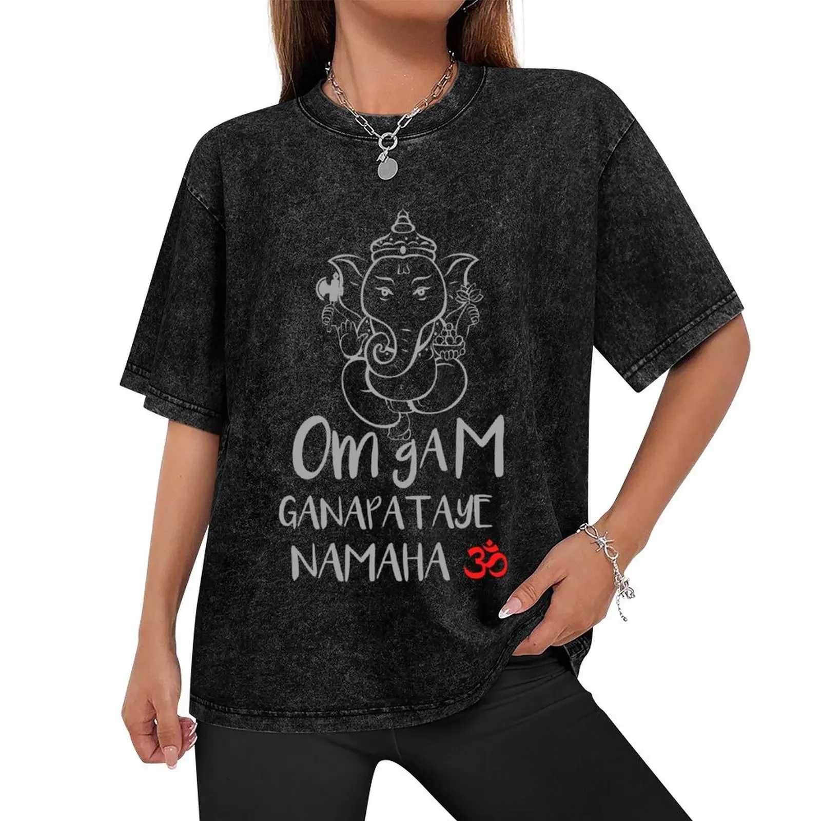 Om Gam Ganapataye Namaha Ganesh Design T-Shirt vintage anime shirt customs design your own plain white t shirts men