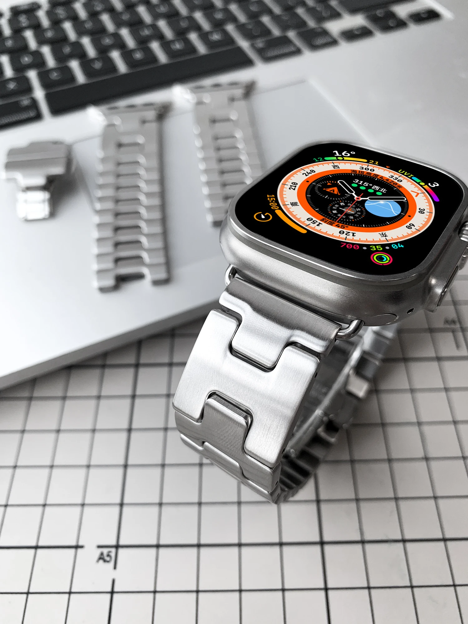 2026 Kebitt Satin H-Armband für Apple Watch Series 12 11 10 9 8 SE 3 Ultra 4 3 Edelstahlarmband Iwatch 46MM 42MM 41mm 45mm 49MM