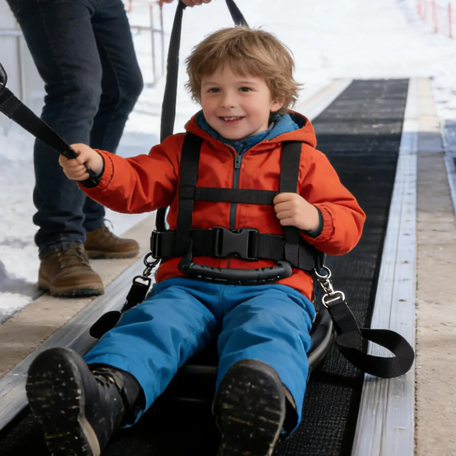 Ski Harness For Kids Adjustable Retractable Snowboarding Traction Speed Control Ski Leash Trainer for Friends Beginners Child view 3