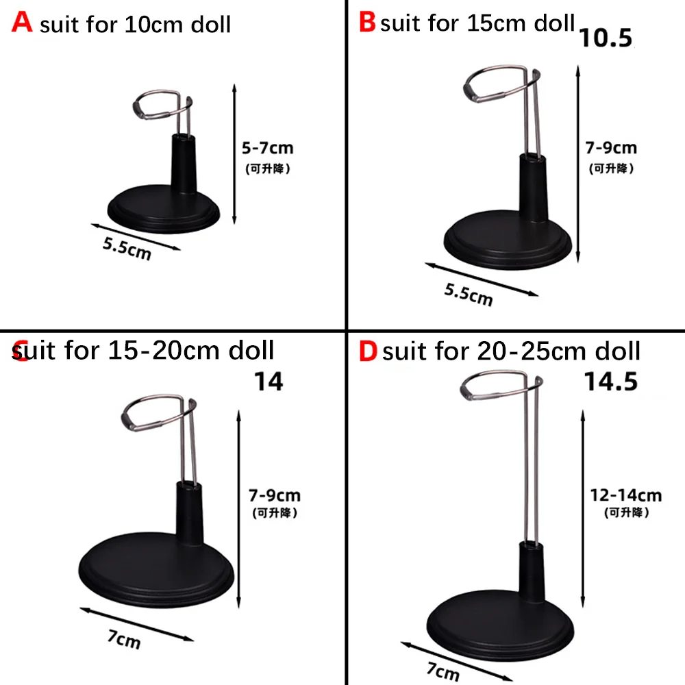 Support pour Mini accessoires Labubu noir blanc évolutif 10-25cm rangement de poupée coton Base de poupée accessoires Support d'affichage