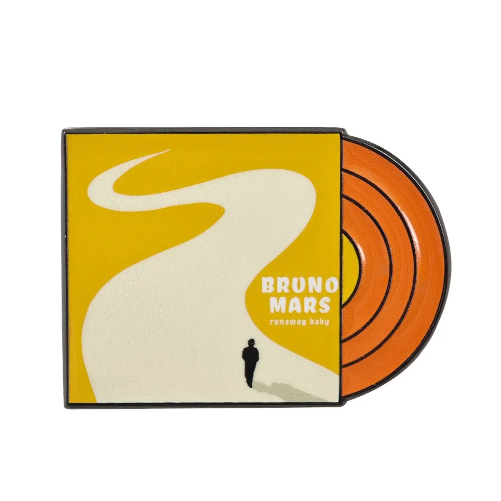 Bruno Mars Runaway Baby Brosche Gelbe Schallplatte Metall-Abzeichen Pop-Musik-Album Emaille-Pin Fan-Geschenk – Detail 5