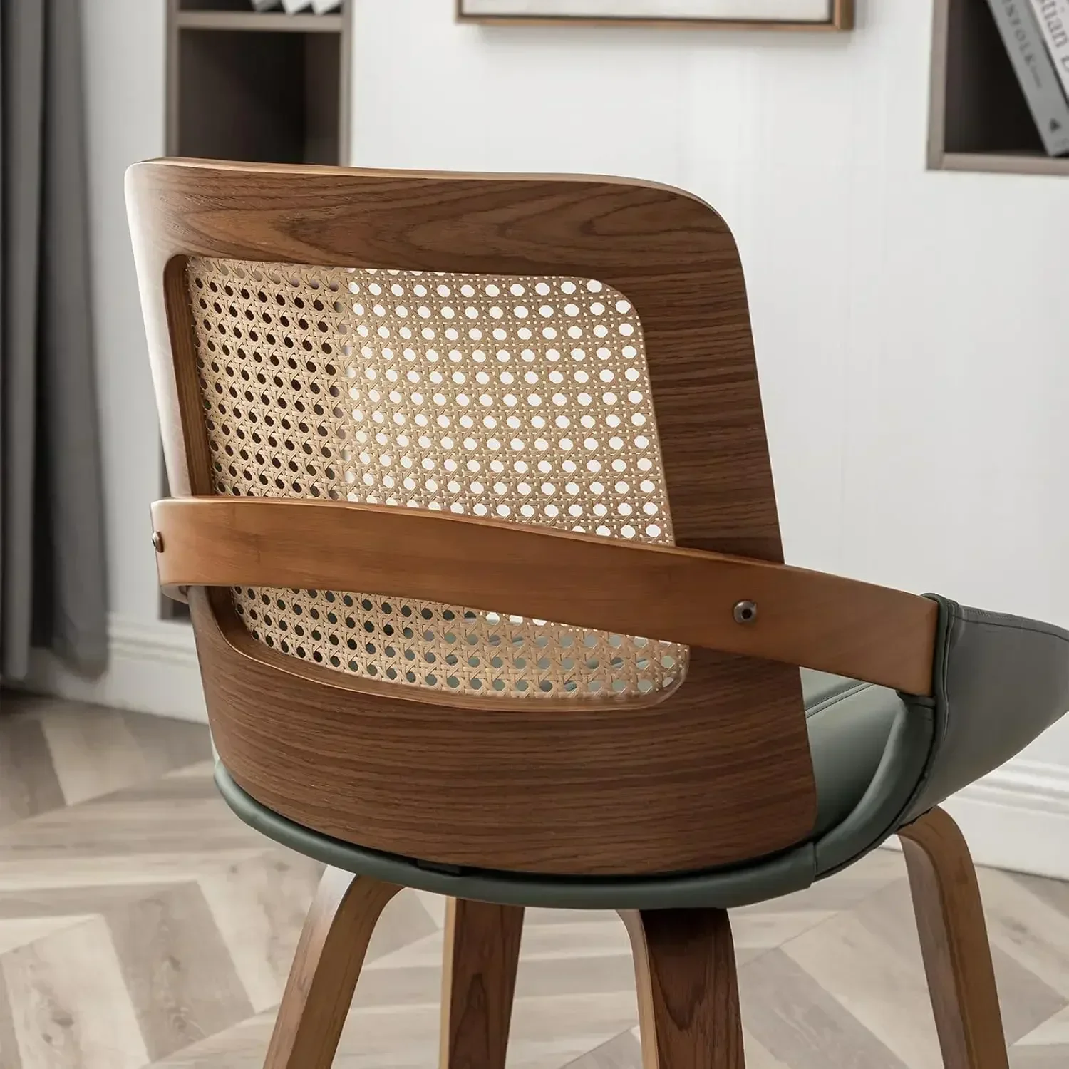 

Ограниченное предложение! Хит продаж! [XMSJ] Комплект из 2 стульев для кухни и столовой - зеленые обеденные стулья с каркасом из гнутого дерева цвета орех, эргономичные.