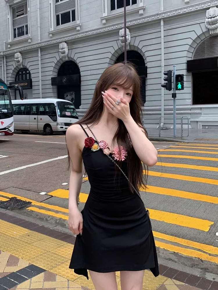 

Strive Umei Large Size Women's Vintage Embroidered Halter A-Line Short Skirt Summer Slim Fit Irregular Waist Short Skirt