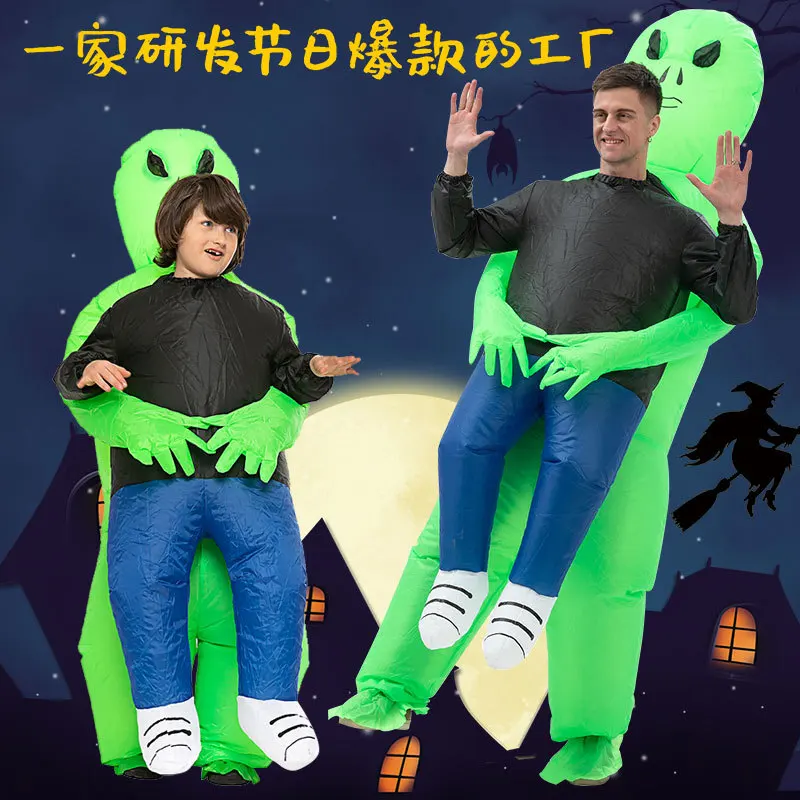 Cross-border Halloween funny alien inflatable clothes Christmas ghost hugs people vibrato with the same funny props costumes